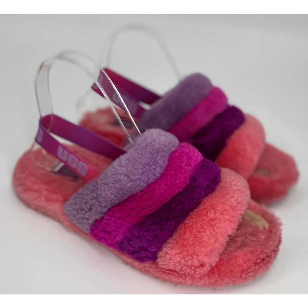 Ugg Girls 6 Slingback Slippers Multicolor Open Toe Youth Little Kids pink purple